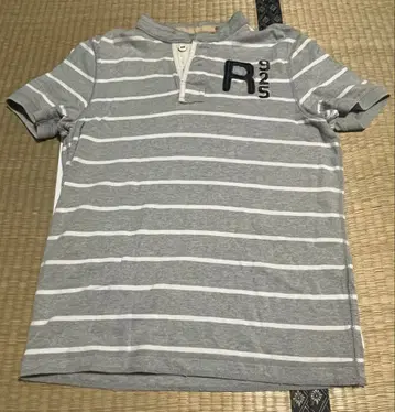 RUEHL No.925 남성용 피케 셔츠 보더 그레이 M 사이즈