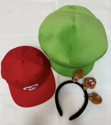 [새상품급] 유니버셜 USJ 마리오 루이지 굼바 모자 캡 머리띠