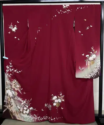 중고 후리소데 맞춤 완성 빨간색 NO.B12
