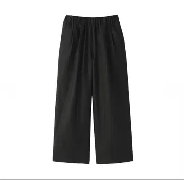 MUJI 린넨 워싱 이지 와이드 팬츠 블랙 M