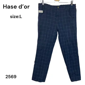 Hase d'or 팬츠 캐주얼 L 체크 허리밴딩