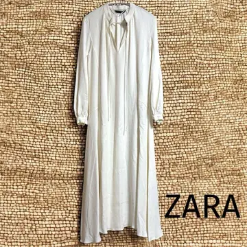 ZARA 화이트 롱 드레스 V넥 S