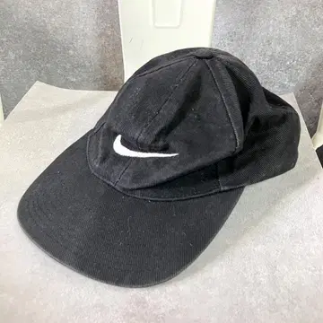 NIKE 캡 블랙 로고 자수 코튼 100%