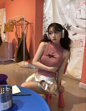스타 하이넥 슬리브리스 PINK kashiko