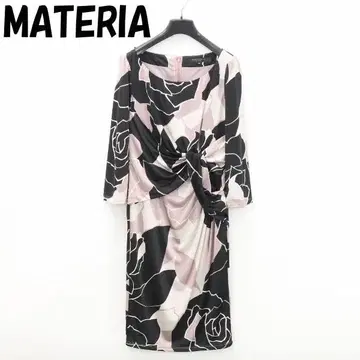 B7523 MATERIA 마테리아 올 패턴 드레이프 원피스 38