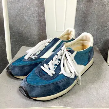 BROOKS 스포츠 슈즈 스니커즈 블루 로고 평상시 착용 메쉬