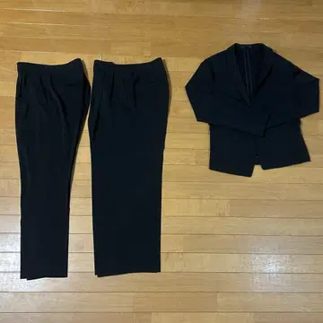 블랙 팬츠 수트 상하의