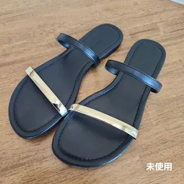 [미사용 새상품] 리브 드와 메탈릭 라인 샌들