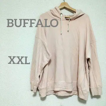 BUFFALO 후드 부착 핑크 후드티 [XXL] 무지 심플