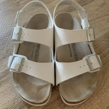 Birkenstock 화이트 샌들 35 밀라노 Birken 22.5