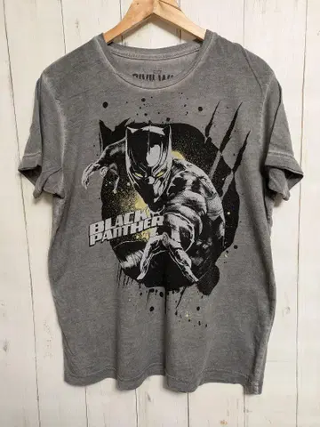 US 구제 의류 MARVEL 블랙팬서 티셔츠 M 그레이