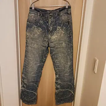 새상품급 LRG 지도 무늬 데님 팬츠