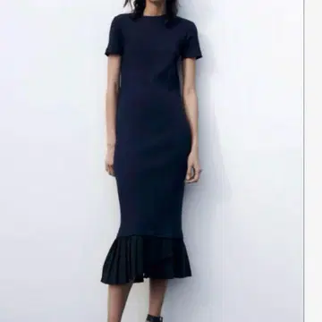ZARA 헴 원피스 네이비