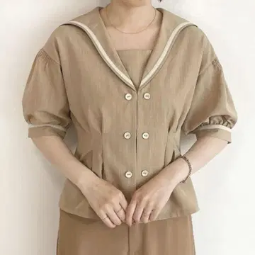 an another angelus 더블 버튼 세일러 자켓