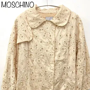 [ MOSCHINO ] 시스루 트렌치코트 베이지 40 스냅 버튼