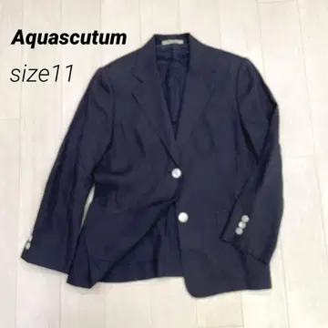 Aquascutum 린넨 100% 테일러드 자켓 네이비 썸머 11