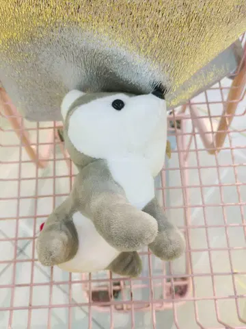 소형 그레이 화이트 봉제 인형