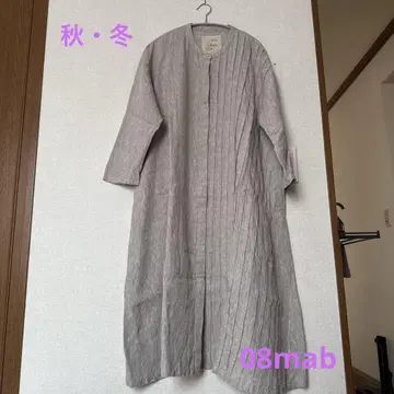 [새상품급] 08mab 08마브 린넨 롱 원피스 그레이 베이지 긴팔 F