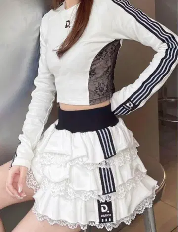 Darich 스포티 라인 프릴 미니 스커트