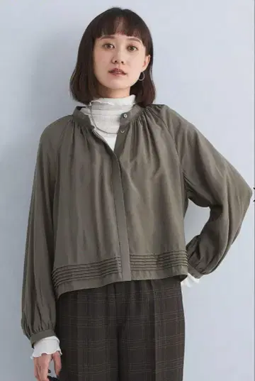 그린 라벨 커버업 블라우스