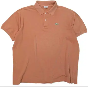 레어 사이즈 7 80년대 FRENCH LACOSTE 오렌지 피케 셔츠