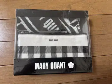 MARY QUANT 체크 무늬 파우치 미니 타월 세트