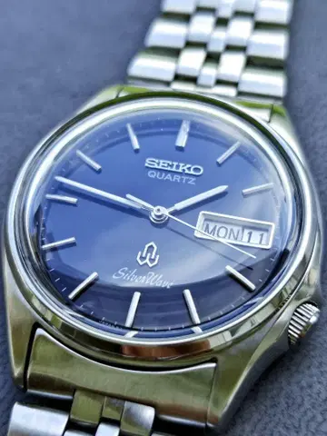 세이코 SEIKO 실버 웨이브 배터리 새상품급 작동품