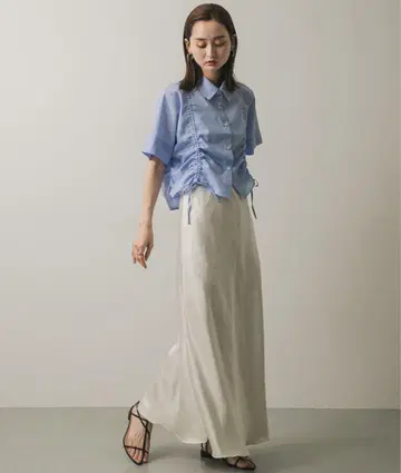 센스 오브 플레이스 어반 리서치 내로우 새틴 스커트 S 아이보리