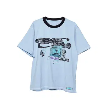 TECHNO POOR Tee A(Blue Gray)