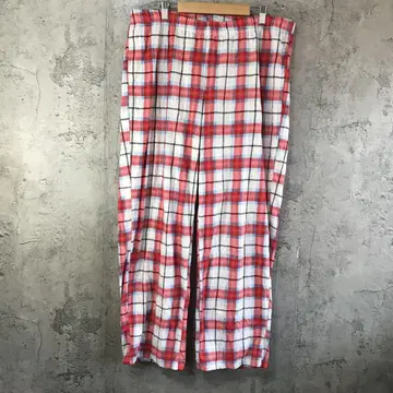 Y5558 구제 체크 팬츠 파자마 팬츠 빨간색 화이트 스카이블루 블랙
