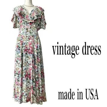 수입 vintage 빈티지 꽃무늬 롱 원피스 USA 제작 레어
