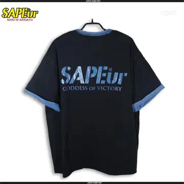 SAPEur 사풀 오사카 한정판 리버서블 T셔츠 블루 XL
