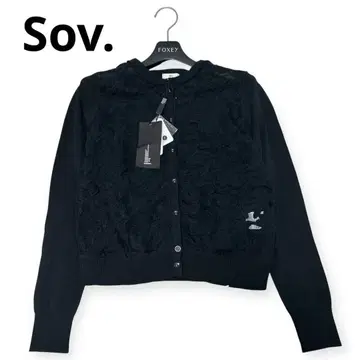 [미사용] Sov. 플라워 레이스 가디건 블랙 36