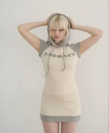 ANDMARY Mary logo mini dress gray