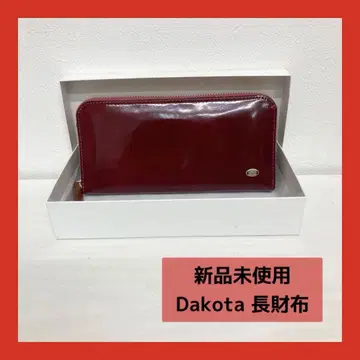 새상품 Dakota 장지갑 라운드 지퍼 레드 여성용 천연 가죽