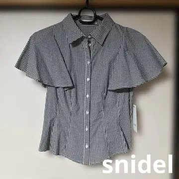 snidel 체크 무늬 반팔 셔츠 F 사이즈