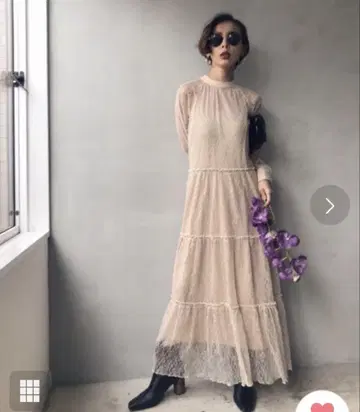 AMERI 롱 원피스 드레스 베이지 여성용 아메리