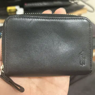 폴로 랄프로렌 블랙 가죽 코인 케이스