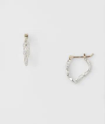 agete 시스루 짜임 후프 귀걸이 silver