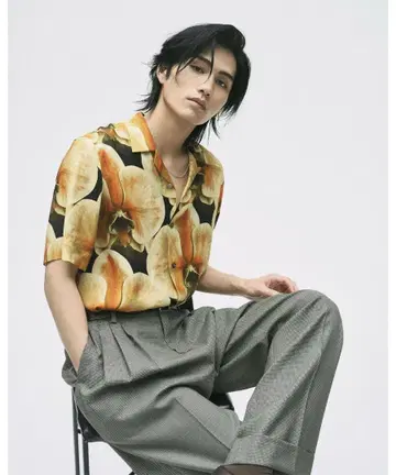 by R 한정판 Paul Smith Orchid 오픈 카라 셔츠