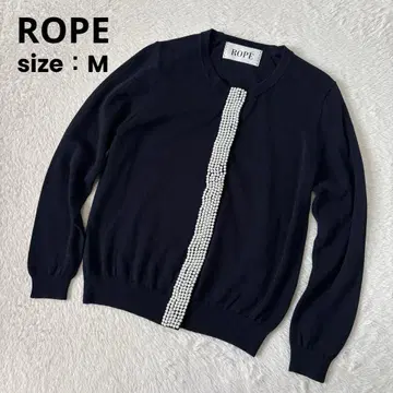ROPE 로페 펄 장식 가디건 네이비 M 사이즈