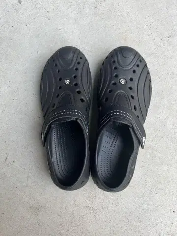 블랙 사보 샌들 슬립온