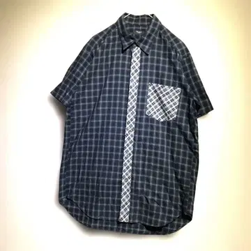 새상품급 COMME CA DU MODE JEANS 반팔 체크 셔츠