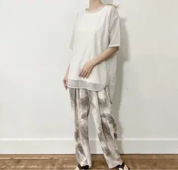 시로데라본테 sheer georgette round Tshirt