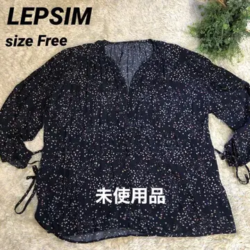 렙심 블라우스 네이비 컬러 패턴 size F