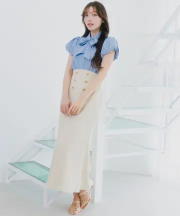 릴리안캐럿 마린 내로우 스커트