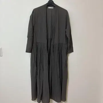evam eva 코튼 그레이 롱 셔츠 원피스