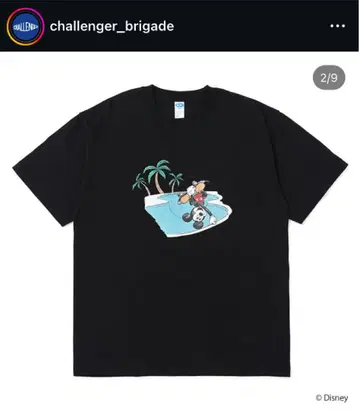 CHALLENGER 미키 스케이트보드 T셔츠 블랙