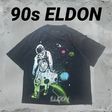 90년대 ELDON USA 반팔 우주 비행사 아트 티셔츠 2XL 사이즈