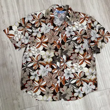 Shisa Tropical Wear 카리유시 알로하 셔츠 꽃무늬 L